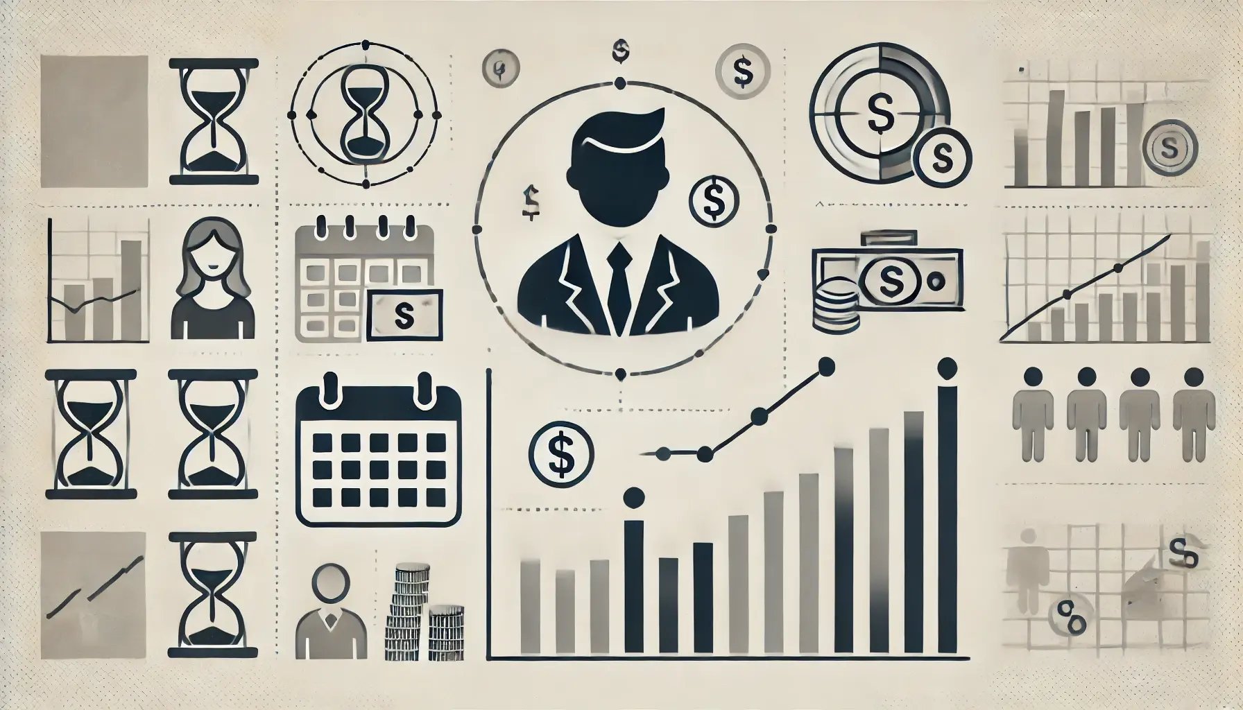 DALL·E 2024-10-30 17.30.58 - A minimal and professional 16_9 image symbolizing employee bonuses and additional monthly payments, without text or writing. Visualize simple icons of